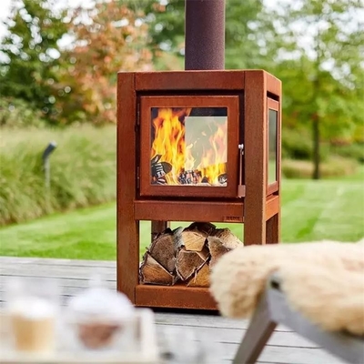 굴뚝과 스토브를 태우는 고효율 정원 히터 금속 벽난로 나무