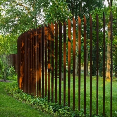 정원 농가 금속 말뚝 코르텐 강 프라이버시 스크린 꾸불꾸불한 설계